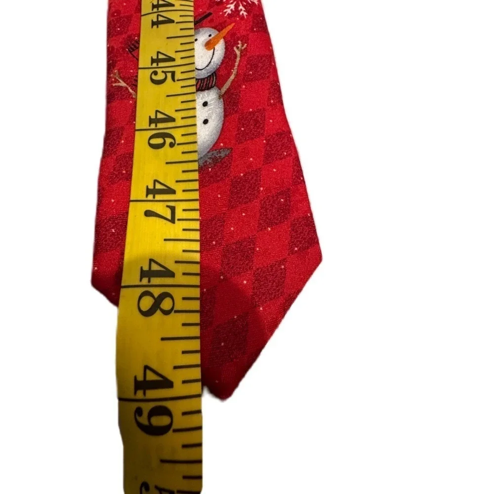 Ho Ho‎ Ho SnowMen Christmas Red Holiday Tie